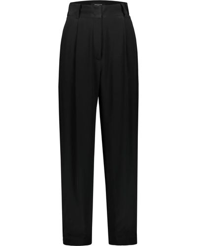 Rochas Paged High-waisted Trousers Clothing - Black