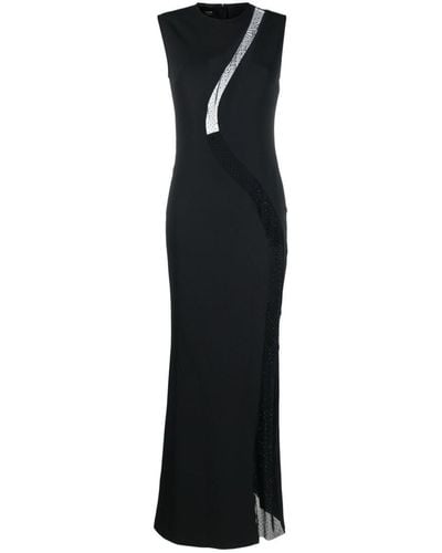 Pinko Round-neck Semi-sheer Dress - Black