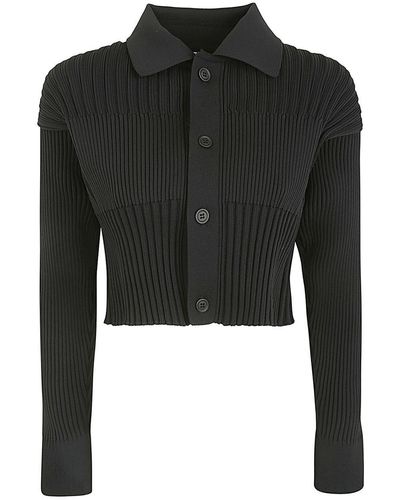 CFCL Fluted Cropped Shirt Cardigan Clothing - Black