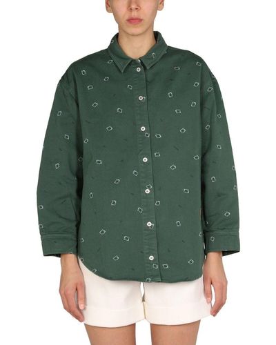 KENZO Green Cotton Denim Shirt
