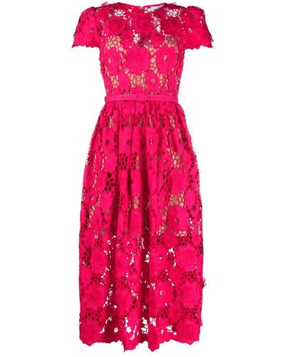 Self-Portrait Poppy Midi Dress - Pink