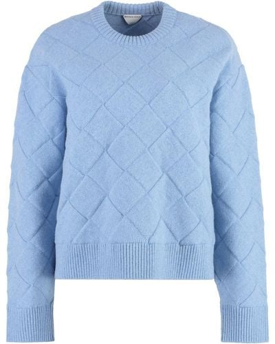 Bottega Veneta Crew-neck Wool Sweater - Blue
