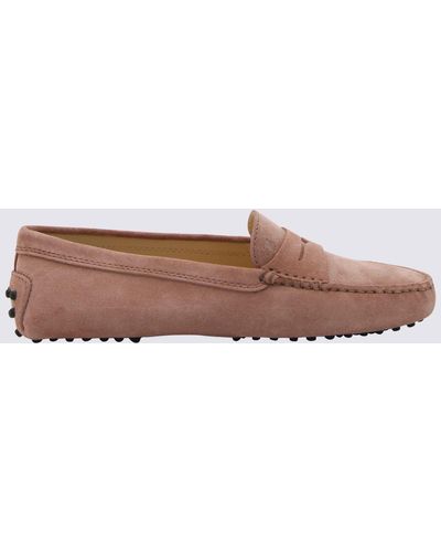 Tod's Glicin Suede Gommini Loafers - Brown
