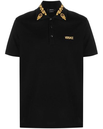 Versace Polo With Embroidery - Black
