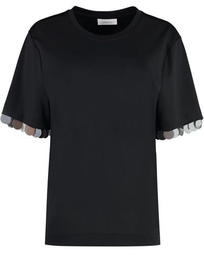 Rabanne Viscose Crew-Neck T-Shirt - Black