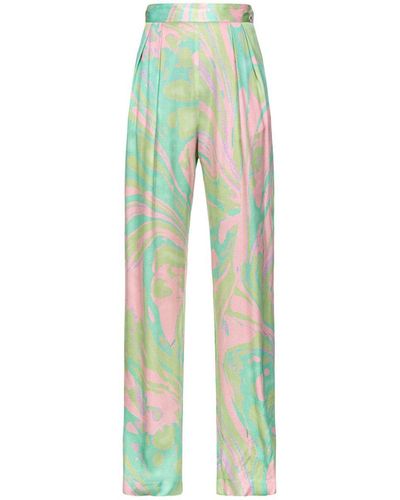 Pinko Abstract Pattern Trousers - Green