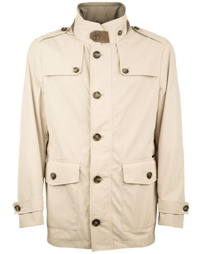 Moorer Travis-I Jacket With Ivory Buttons - Natural