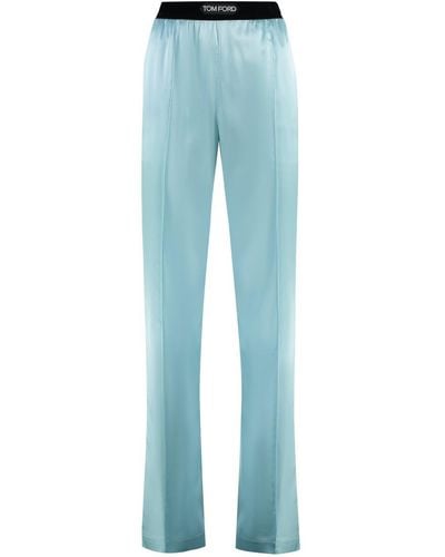 Tom Ford Silk Trousers - Blue