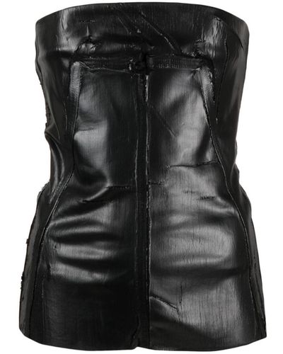 Rick Owens Denim Bustier Top - Black