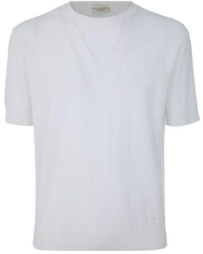 FILIPPO DE LAURENTIIS Short Sleeve Over Pullover - White