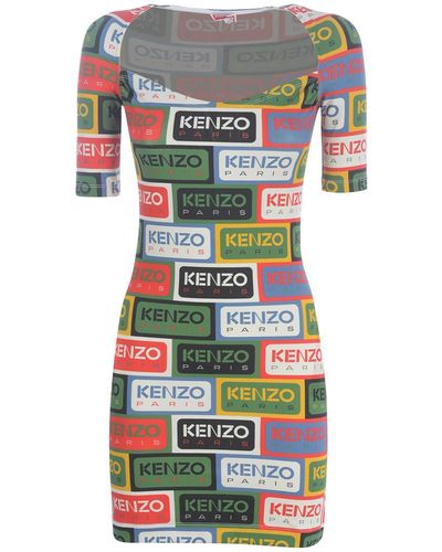 KENZO Mini Dress " Labels" - Grey