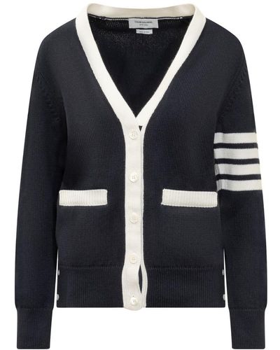 Thom Browne Hector 4-bar Cardigan - Blue