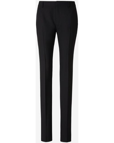 Saint Laurent Wool Dress Trousers - Black