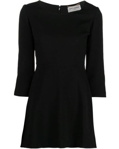 Saint Laurent Scoop-neck A-line Dress - Black