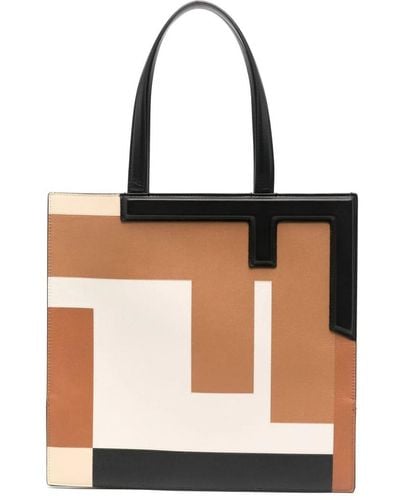 Fendi Flip Medium Ff Puzzle Leather Bag - Multicolour