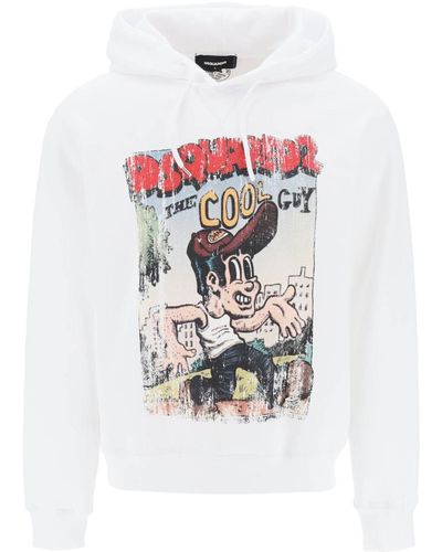 DSquared² Hoodie With Graphic Print - White