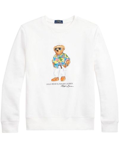 Polo Ralph Lauren Teddy Bear Print Sweatshirt - White