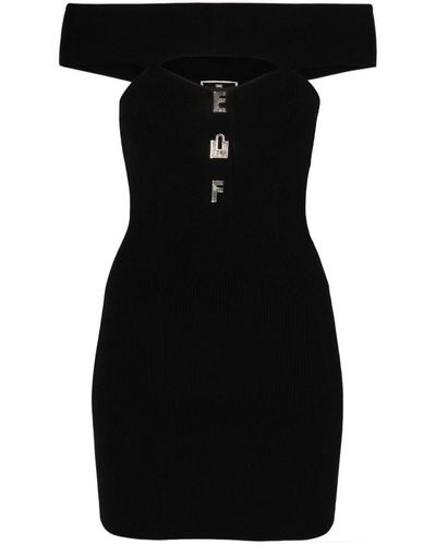 Elisabetta Franchi Logo Plaque Dress - Black