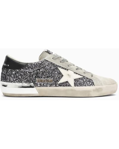 Golden Goose Super-Star Sneaker With Anthracite/ Glitter - Grey
