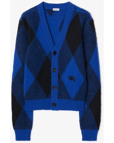 Burberry Argyle Wool Cardigan Clothing - Blue