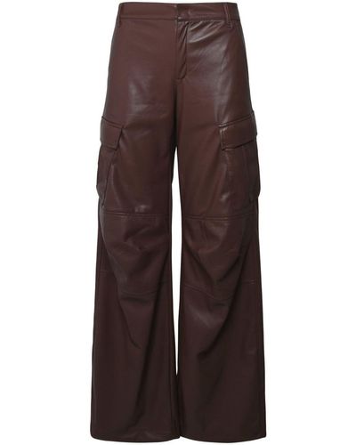 ANDAMANE Brown Polyester Blend Trousers