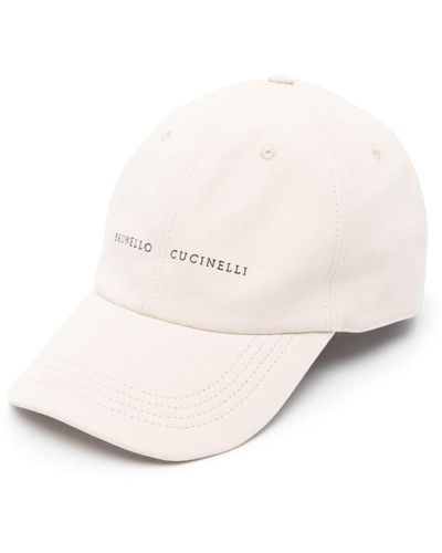 Brunello Cucinelli Embroidered-logo Baseball Cap - Men's - Cotton - Natural