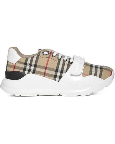 Burberry Vintage Check Canvas & Leather Sneaker - White
