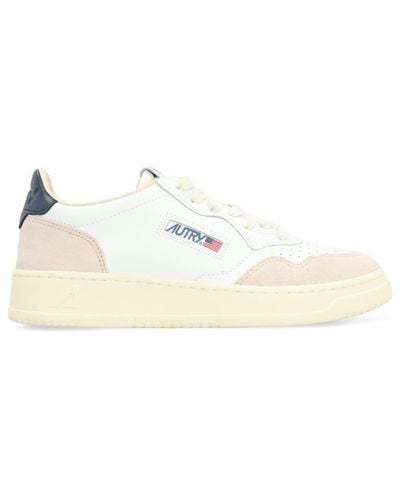 Autry Medalist Leather Low-Top Sneakers - White