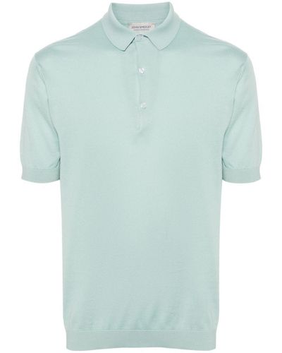 John Smedley Adrian Short Sleeves Shirt Clothing - Blue