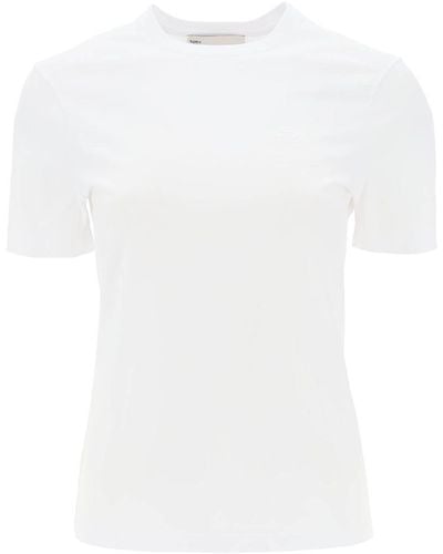Tory Burch Regular T-Shirt With Embroidered Logo - White