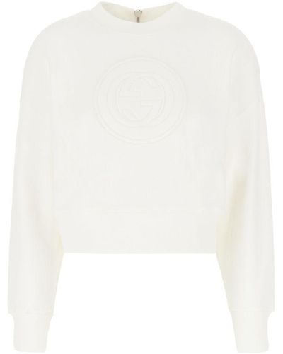 Gucci Logo Cotton Sweatshirt - White