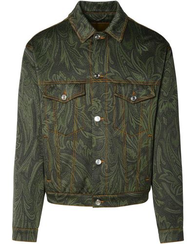 Etro Green Cotton Blend Jacket