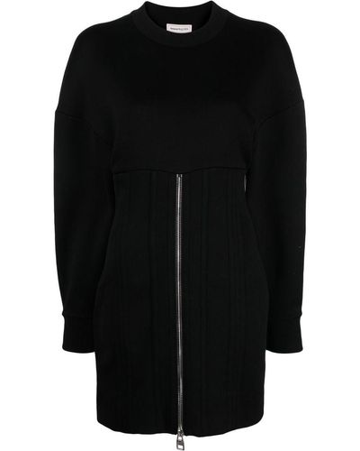 Alexander McQueen Cotton Blend Mini Dress - Black