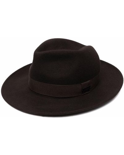 Emporio Armani Wool Fedora Hat - Black