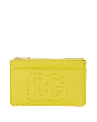 Dolce & Gabbana Leather Card Holder - Yellow