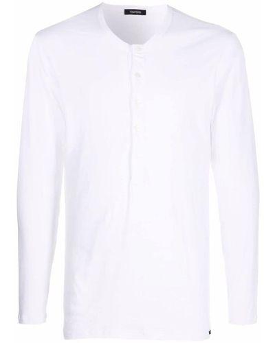 Tom Ford Round-neck Henley T-shirt - White