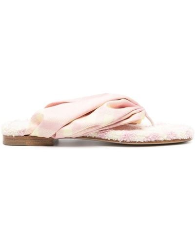 Burberry Check Thong Sandals - Pink
