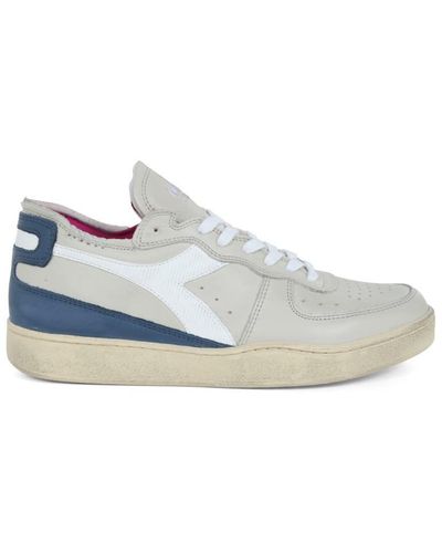 Diadora Mi Basket Row Cut Trainer Shoes - White