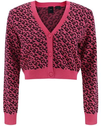 Pinko Black And Pink Knitwear - Red