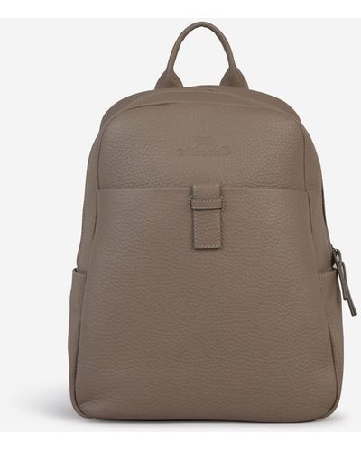 Enrico Mandelli Grained Leather Backpack - Natural