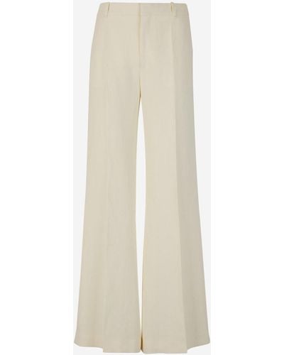 Chloé Formal Linen Trousers - White
