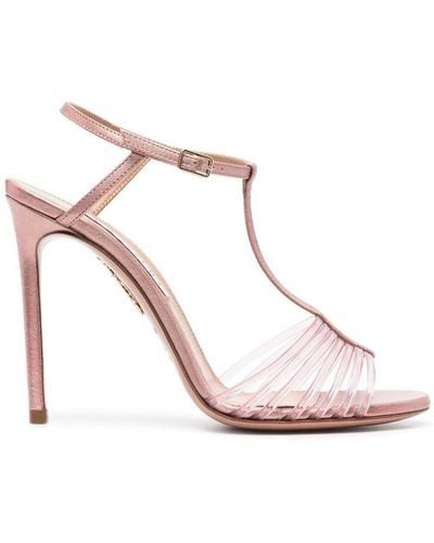 Aquazzura Amore Mio 105mm Leather Sandals - Pink