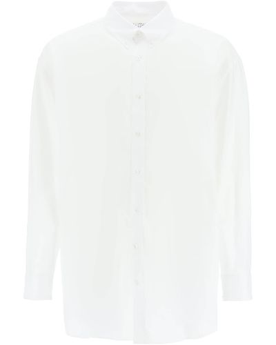 Maison Margiela Oversized Shirt In Oxford Cotton - White