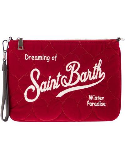 MC2 Saint Barth women's clutch bag in straw with charm White