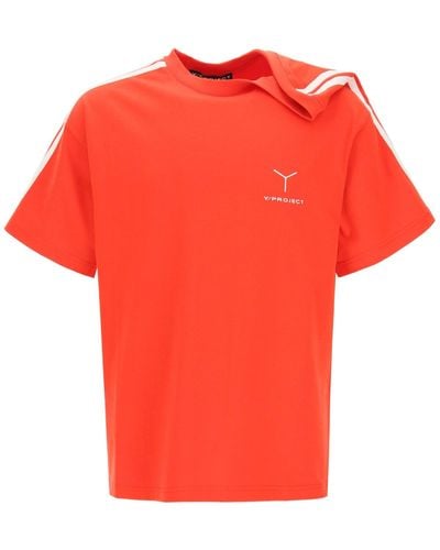 Y. Project T-shirt With Asymmetrical Shoulder - Red