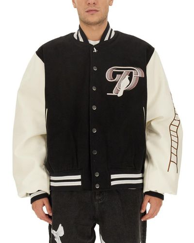 3.PARADIS Jacket With Logo - Black