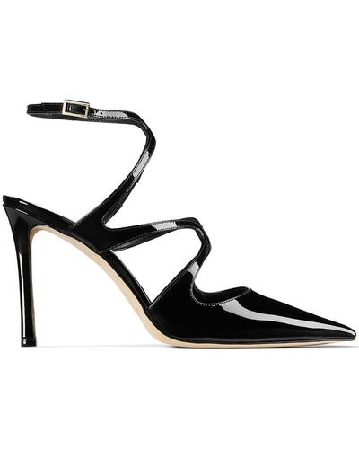 Jimmy Choo Azia 95 Patent Leather Court Shoes - Black