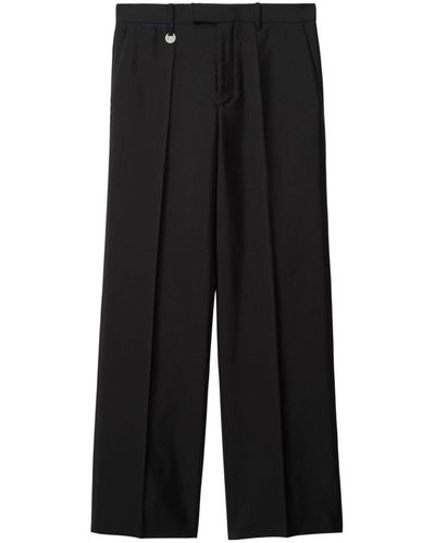 Burberry Wool And Silk Blend Pants - Black