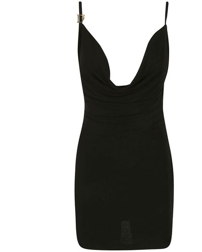 DSquared² Sleeveless Mini Dress With Draped Neckline - Black