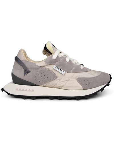 RUN OF Two-tone Suede Blend Trainers - White